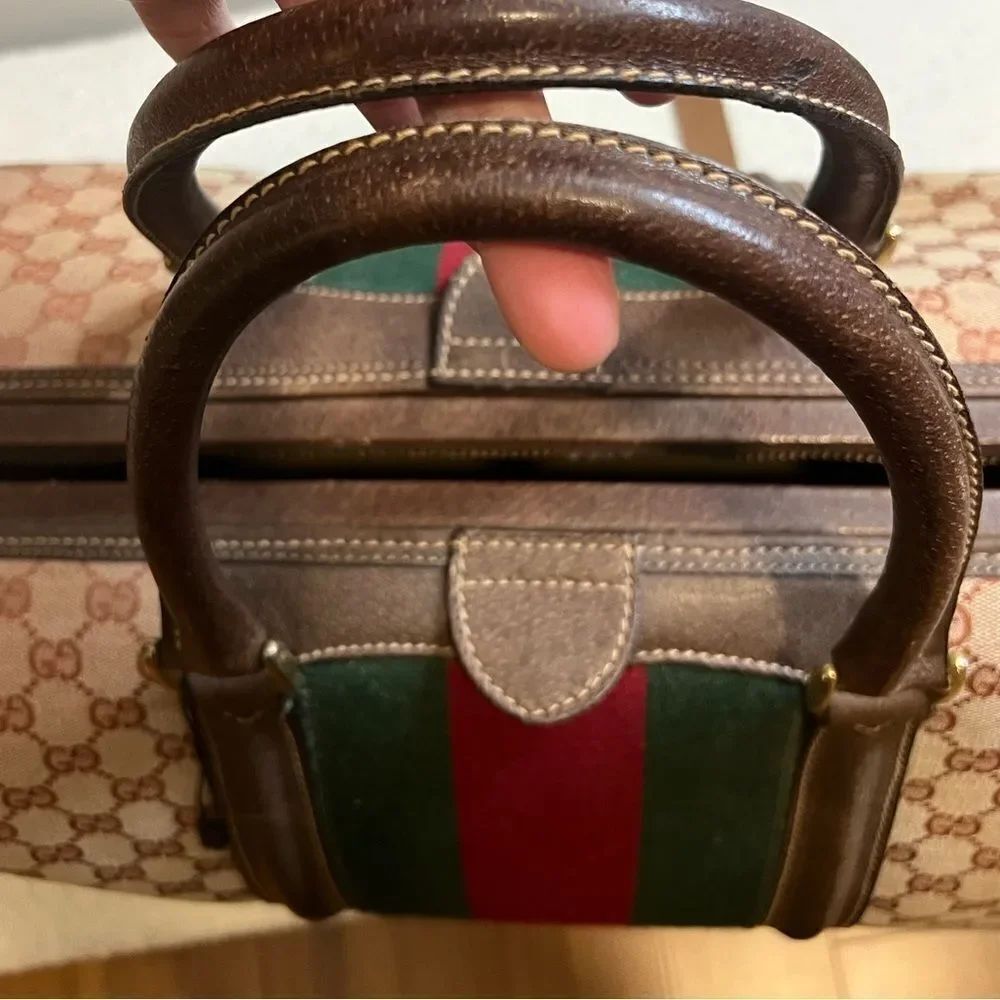 VINTAGE Gucci weekender travel bag, canvas and leather - Picture 9 of 9
